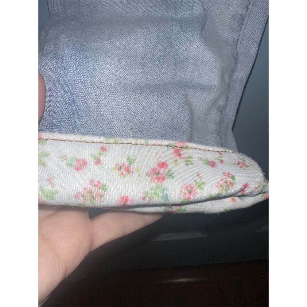 Judy Blue Light Blue Distressed Skinny Jeans with Floral Patchwork - Picture 6 of 13
